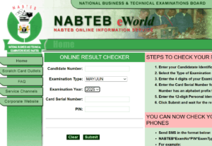 NABTEB result checker
