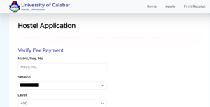 UNICAL Hostel application