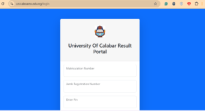 UNICAL Result checker portal